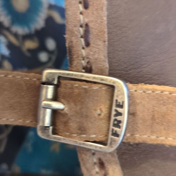 Frye Izzy Artisan Womens 7.5 Brown Leather Slingback Peep Toe Mule Booties Heels - Picture 6 of 7